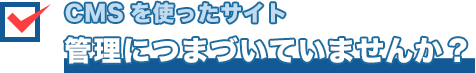 CMSを使ったサイト管理につまづいていませんか？